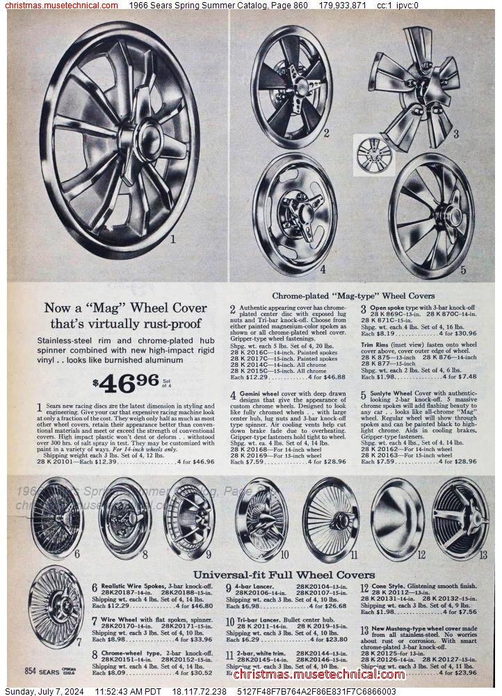 1966 Sears Spring Summer Catalog, Page 860