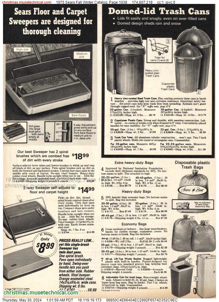 1975 Sears Fall Winter Catalog, Page 1038