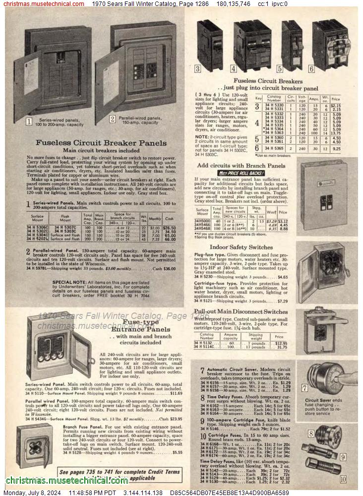 1970 Sears Fall Winter Catalog, Page 1286