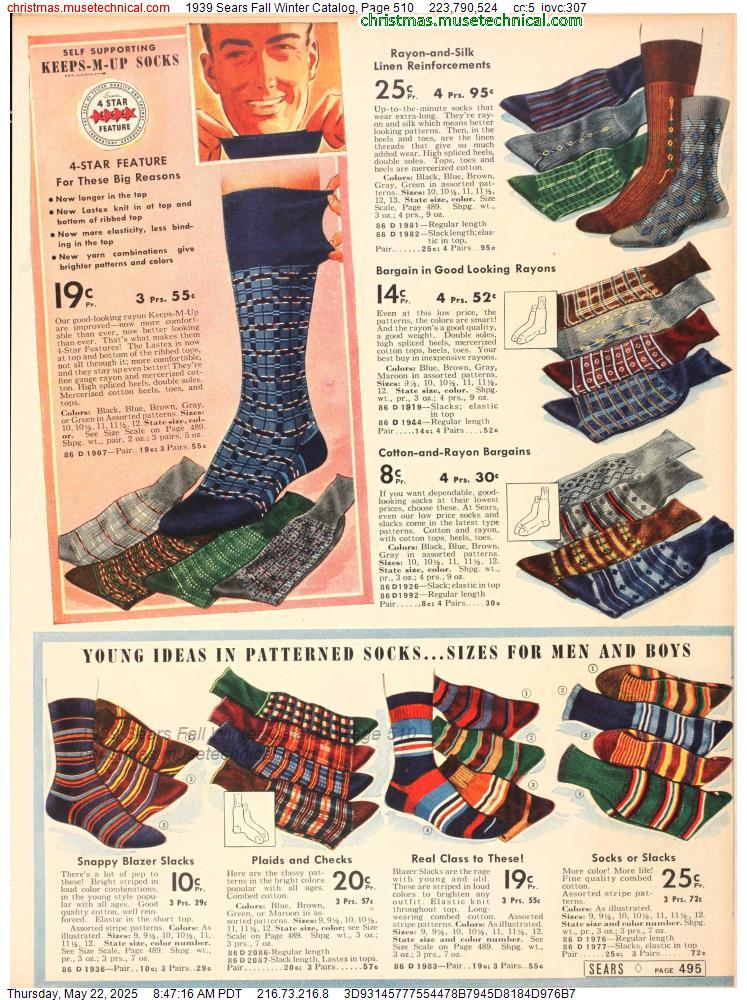1939 Sears Fall Winter Catalog, Page 510