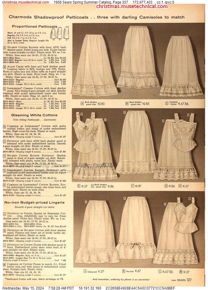 1958 Sears Spring Summer Catalog, Page 327