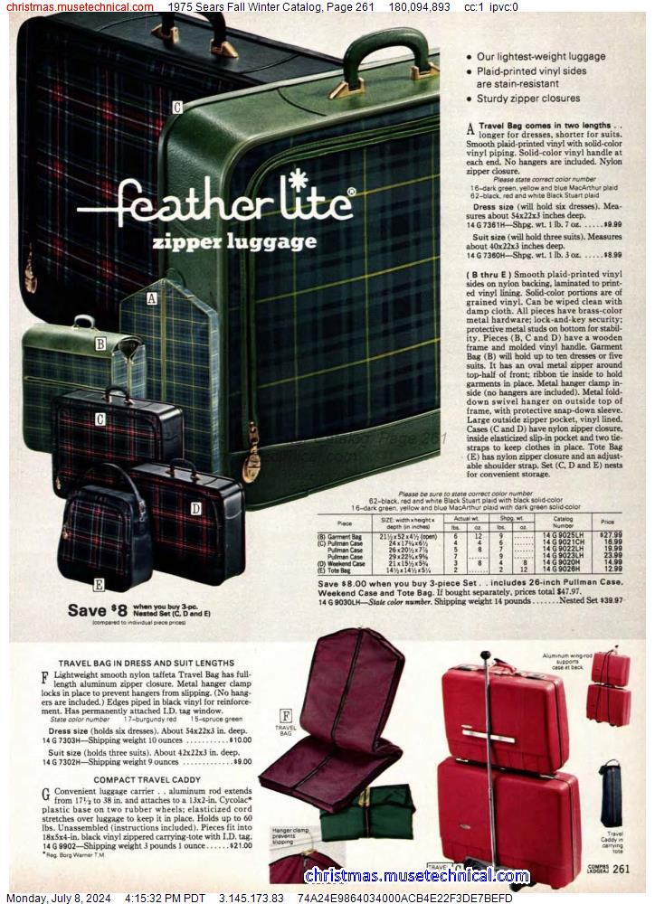 1975 Sears Fall Winter Catalog, Page 261