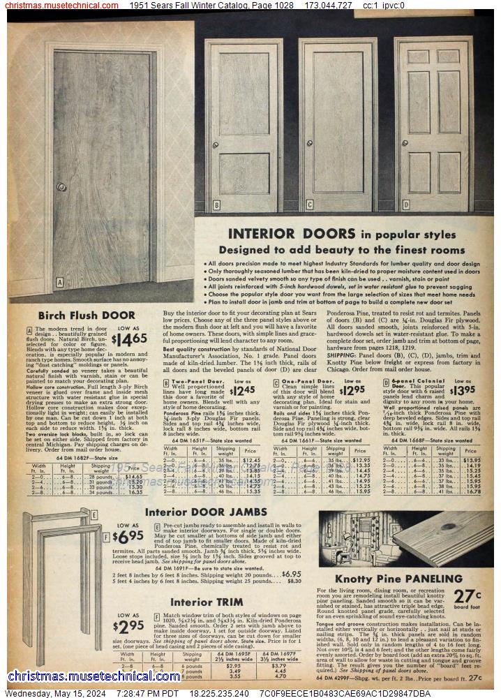 1951 Sears Fall Winter Catalog, Page 1028