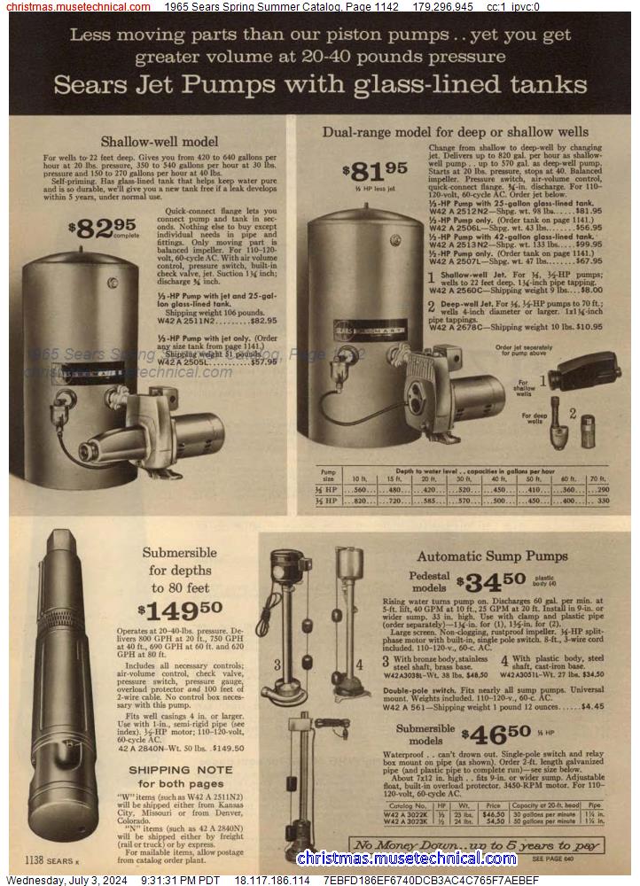 1965 Sears Spring Summer Catalog, Page 1142