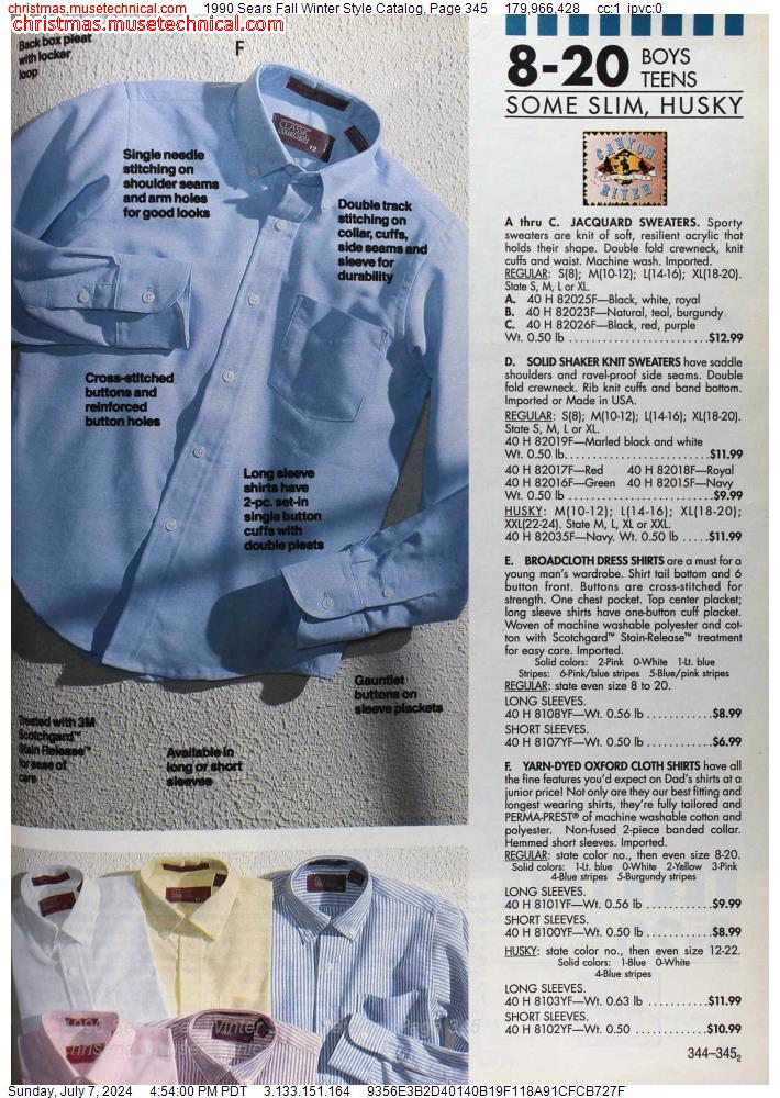 1990 Sears Fall Winter Style Catalog, Page 345