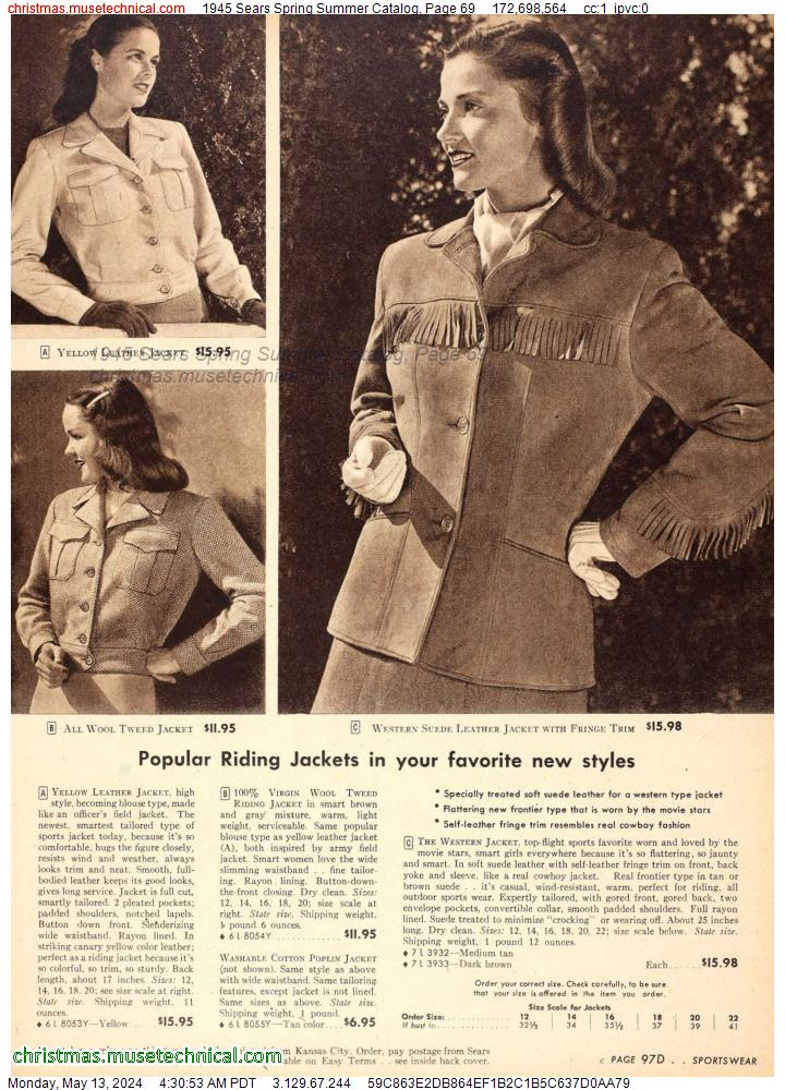 1945 Sears Spring Summer Catalog, Page 69