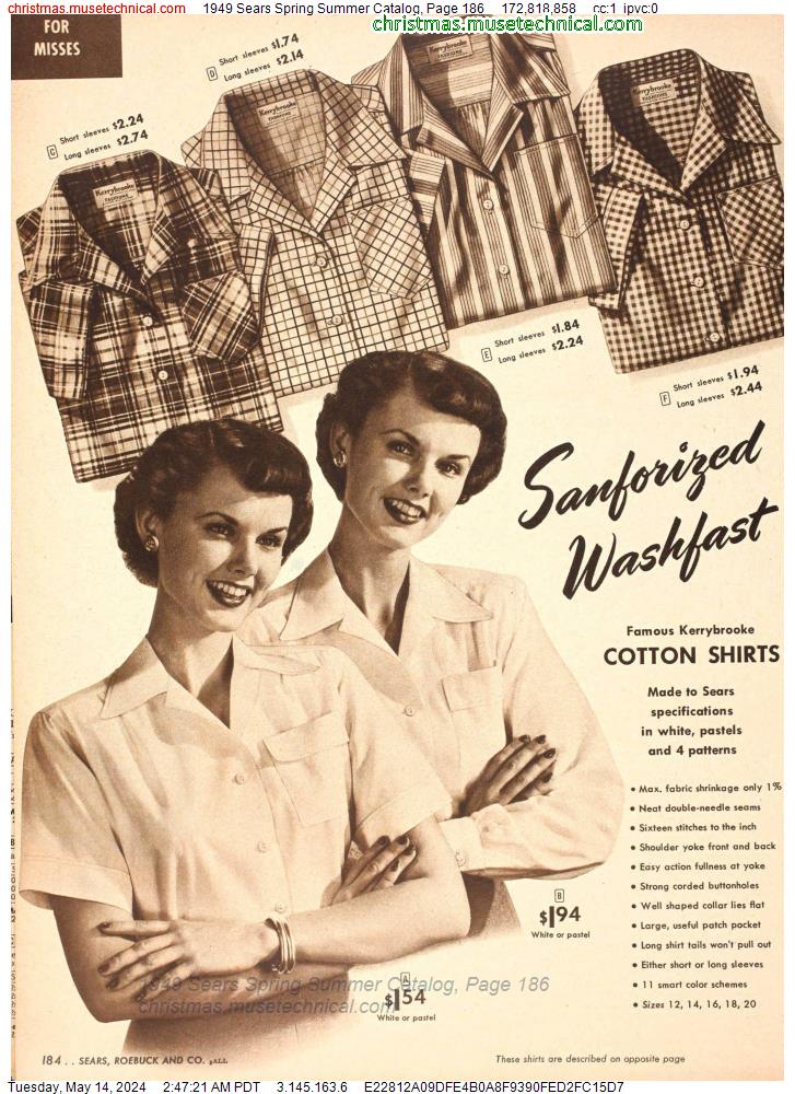 1949 Sears Spring Summer Catalog, Page 186