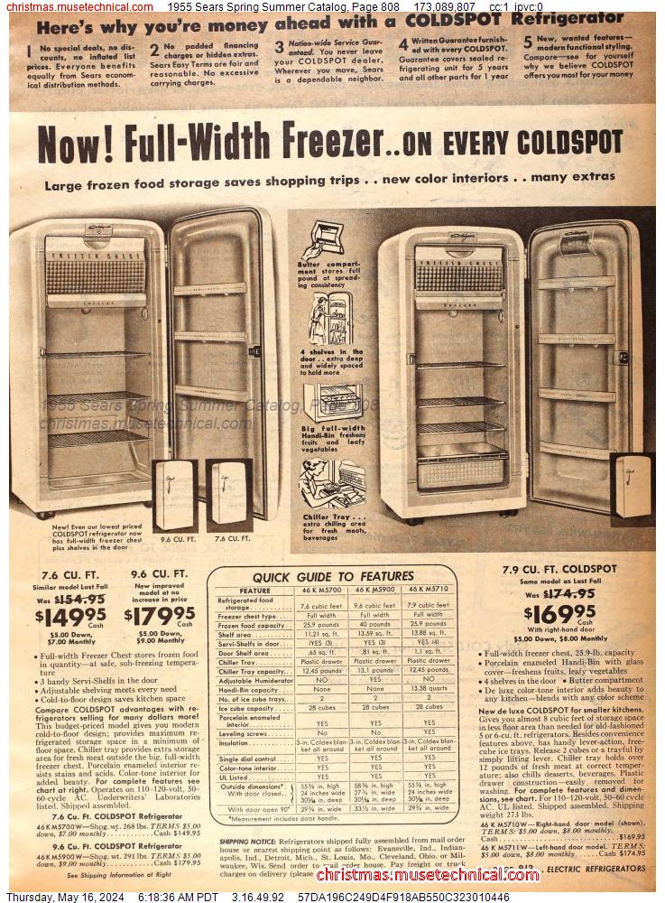 1955 Sears Spring Summer Catalog, Page 808