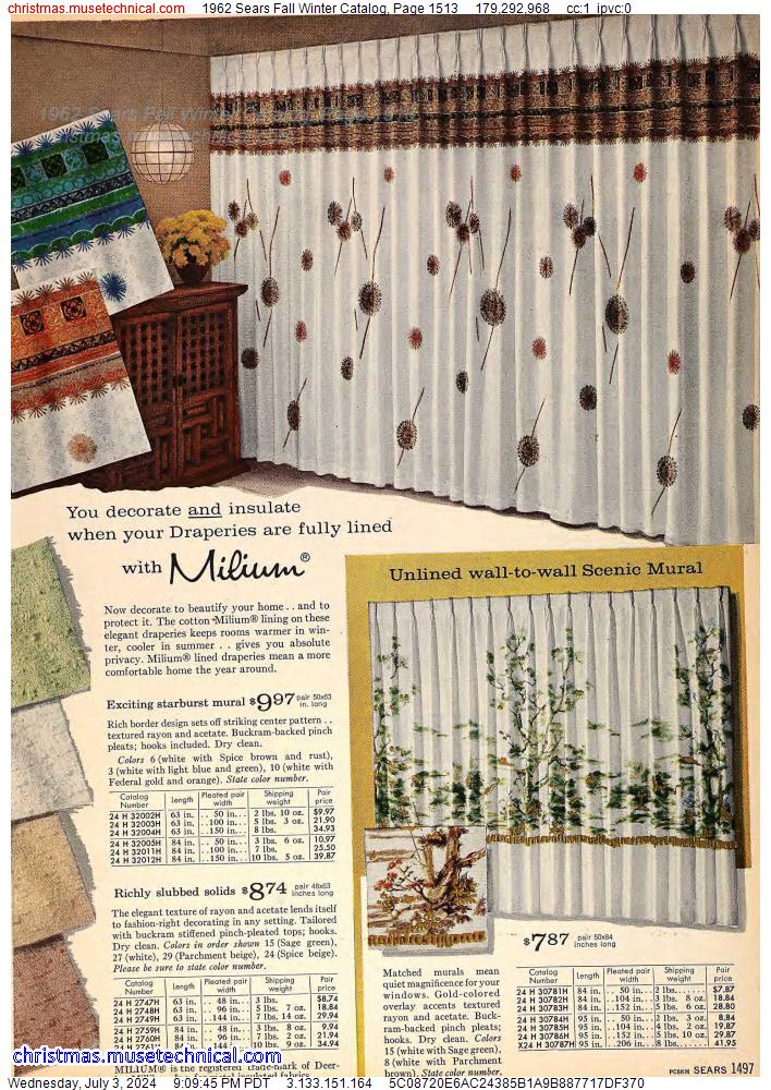 1962 Sears Fall Winter Catalog, Page 1513