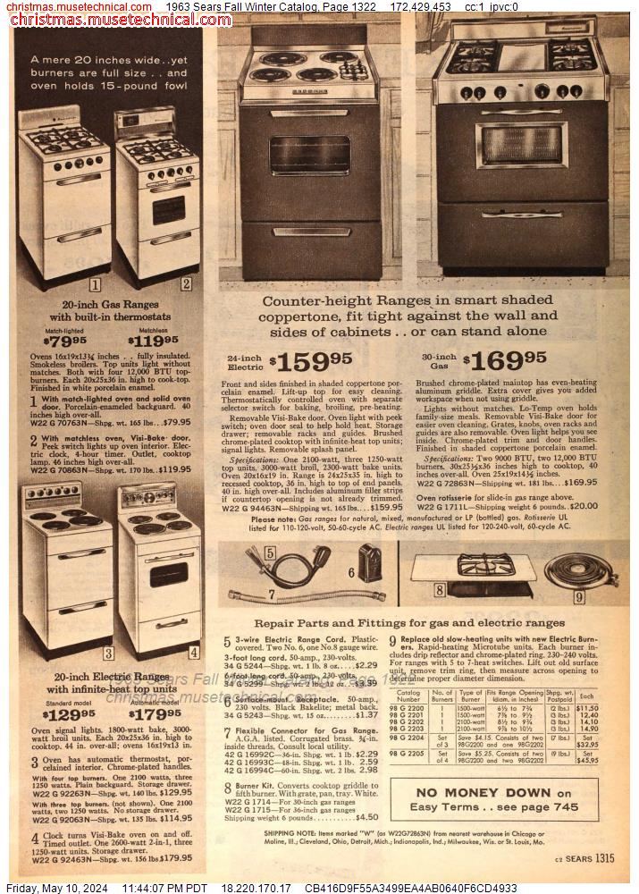 1963 Sears Fall Winter Catalog, Page 1322