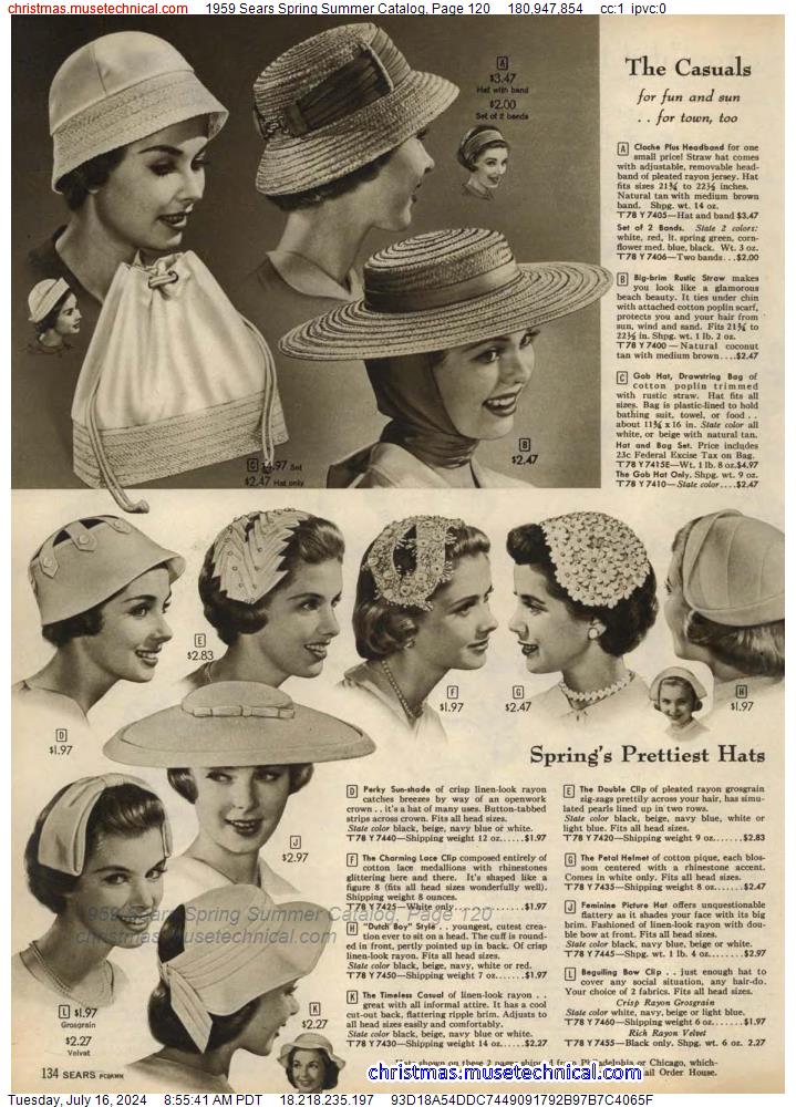 1959 Sears Spring Summer Catalog, Page 120