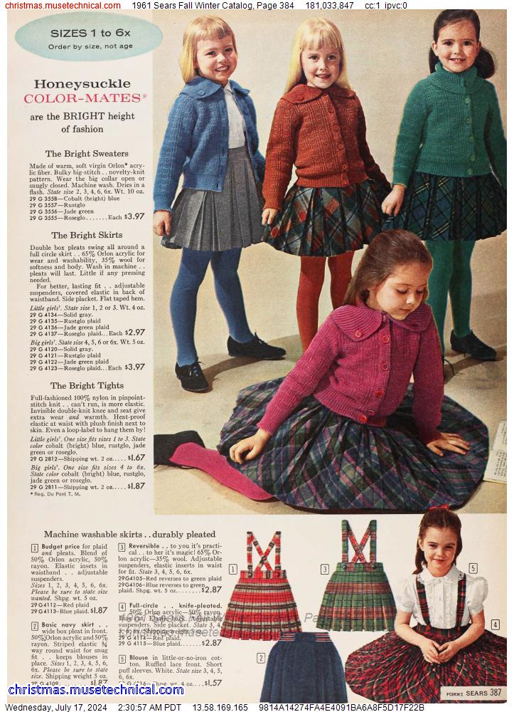 1961 Sears Fall Winter Catalog, Page 384
