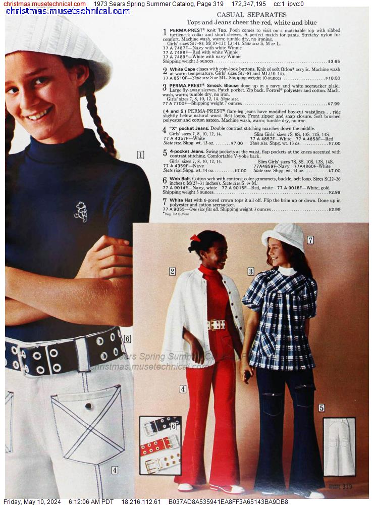 1973 Sears Spring Summer Catalog, Page 319