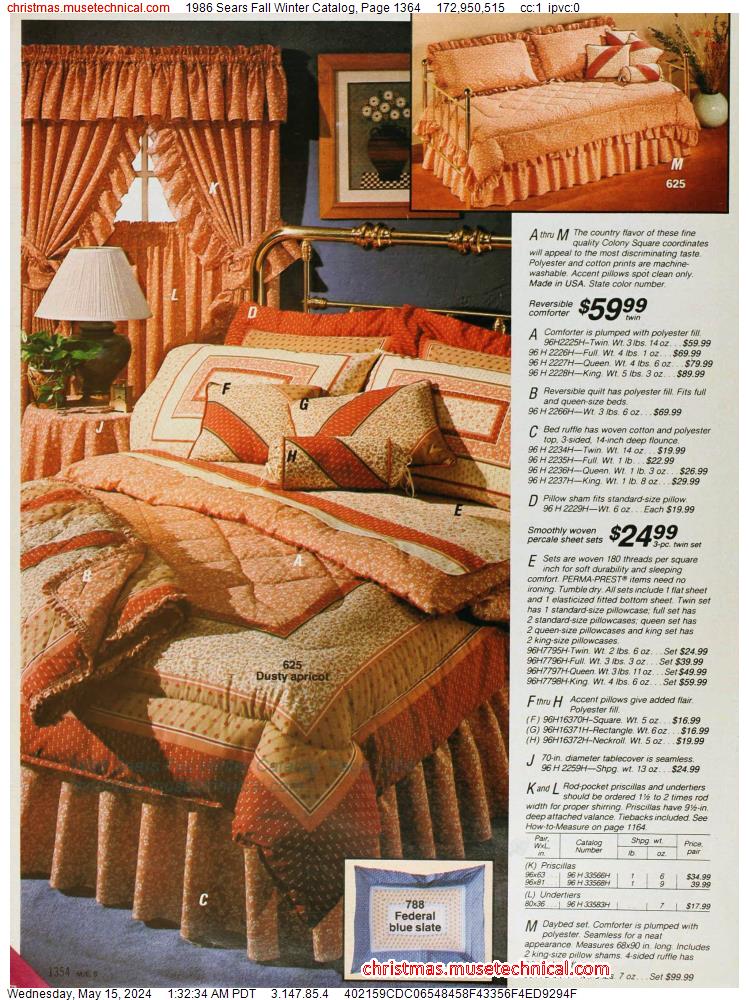 1986 Sears Fall Winter Catalog, Page 1364