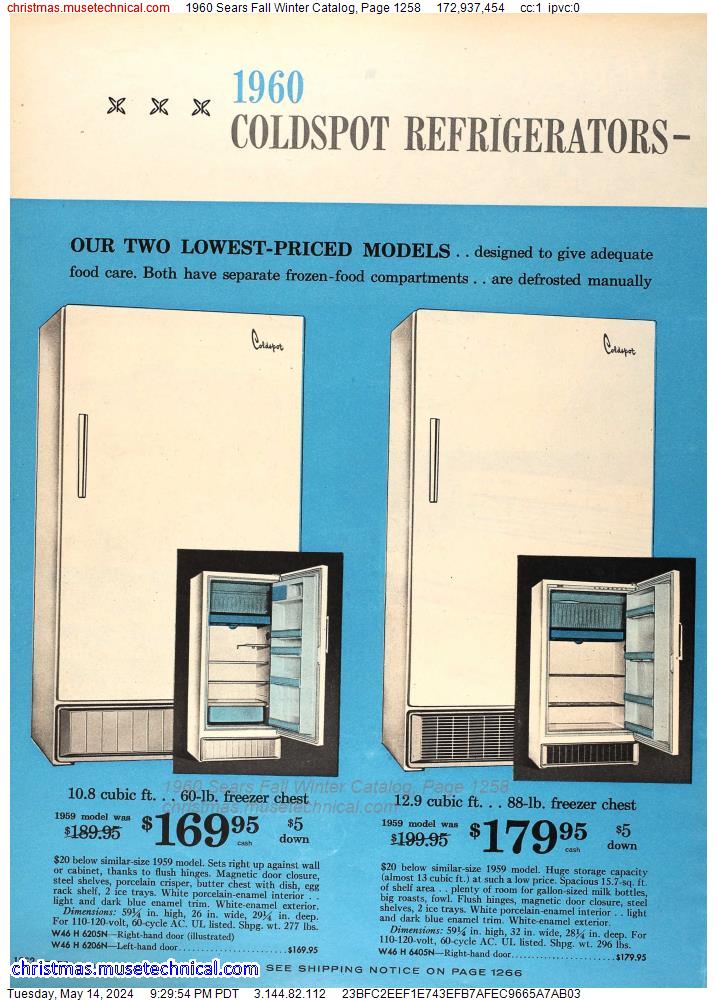1960 Sears Fall Winter Catalog, Page 1258
