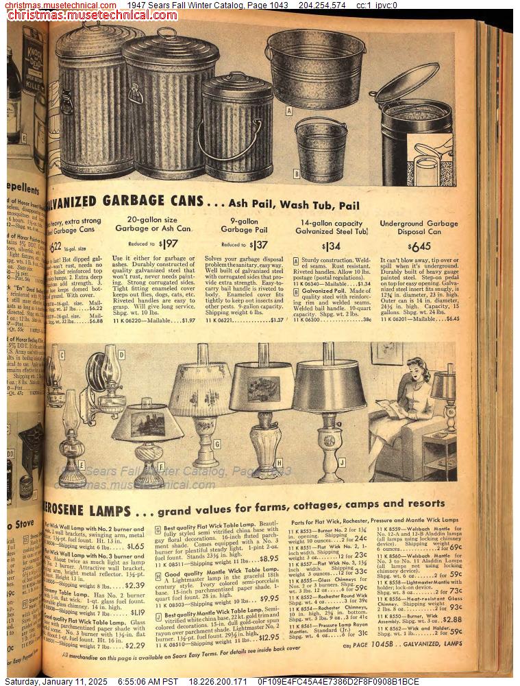 1947 Sears Fall Winter Catalog, Page 1043