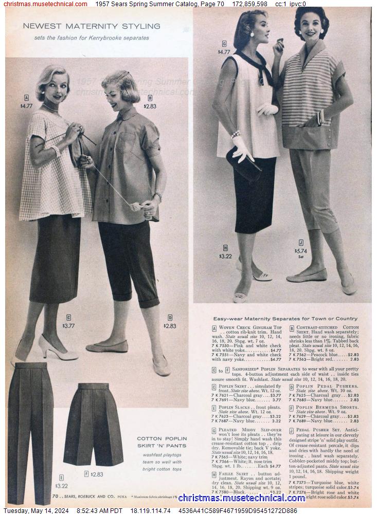 1957 Sears Spring Summer Catalog, Page 70