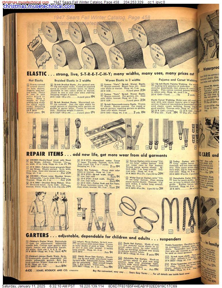 1947 Sears Fall Winter Catalog, Page 458