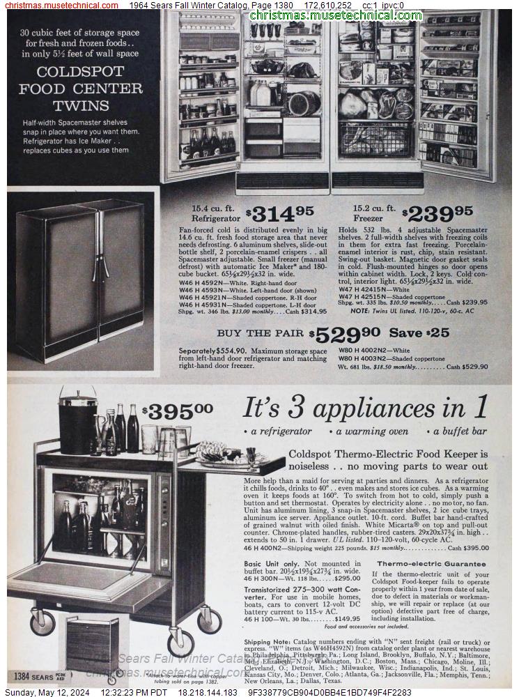 1964 Sears Fall Winter Catalog, Page 1380