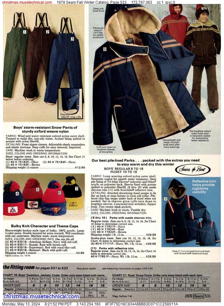 1978 Sears Fall Winter Catalog, Page 533