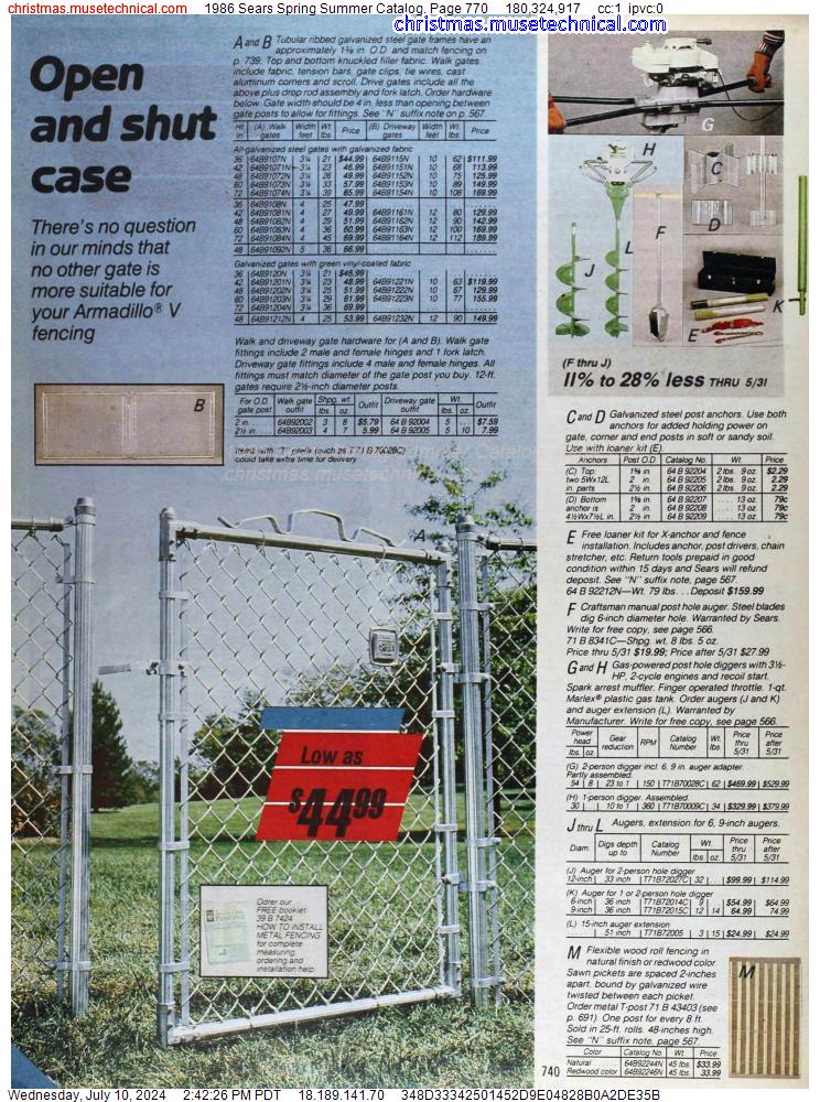 1986 Sears Spring Summer Catalog, Page 770