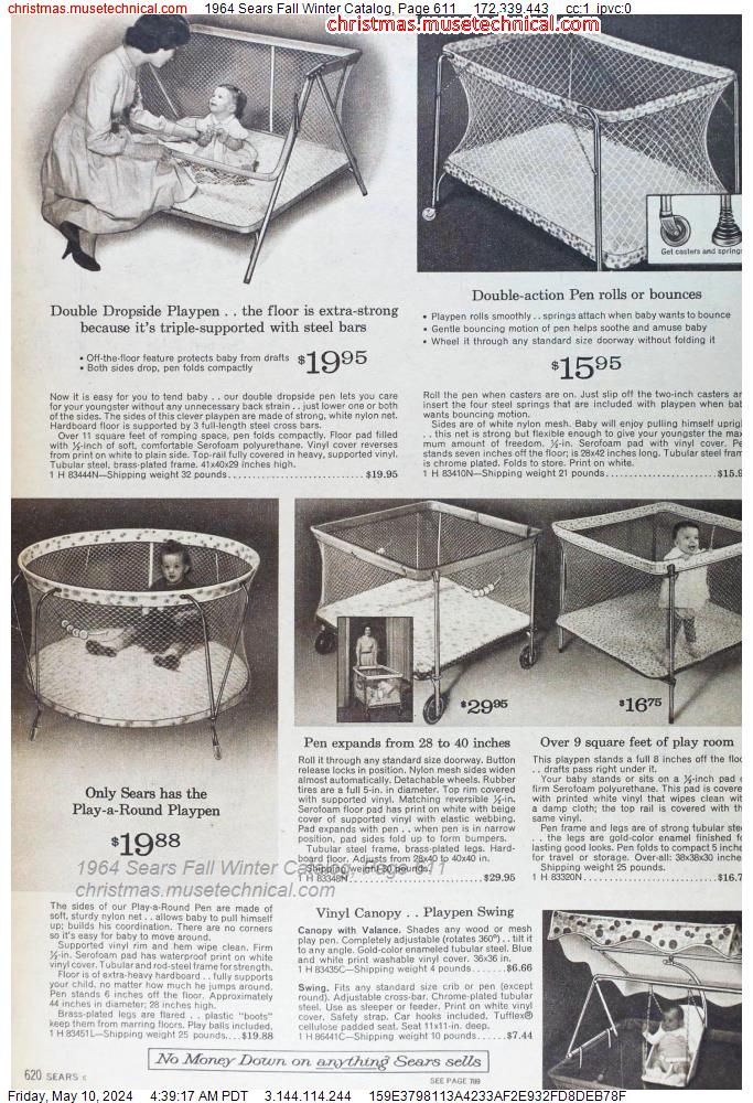 1964 Sears Fall Winter Catalog, Page 611