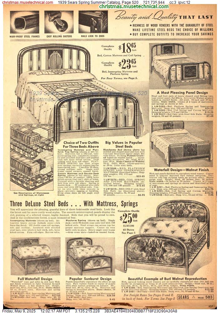 1939 Sears Spring Summer Catalog, Page 520