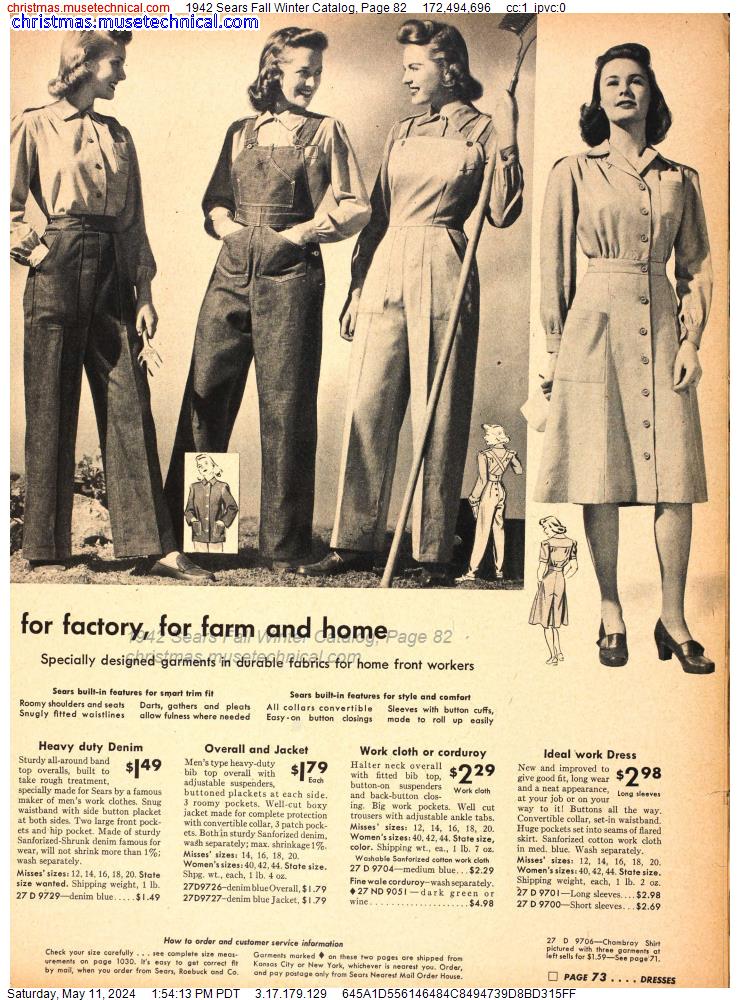 1942 Sears Fall Winter Catalog, Page 82