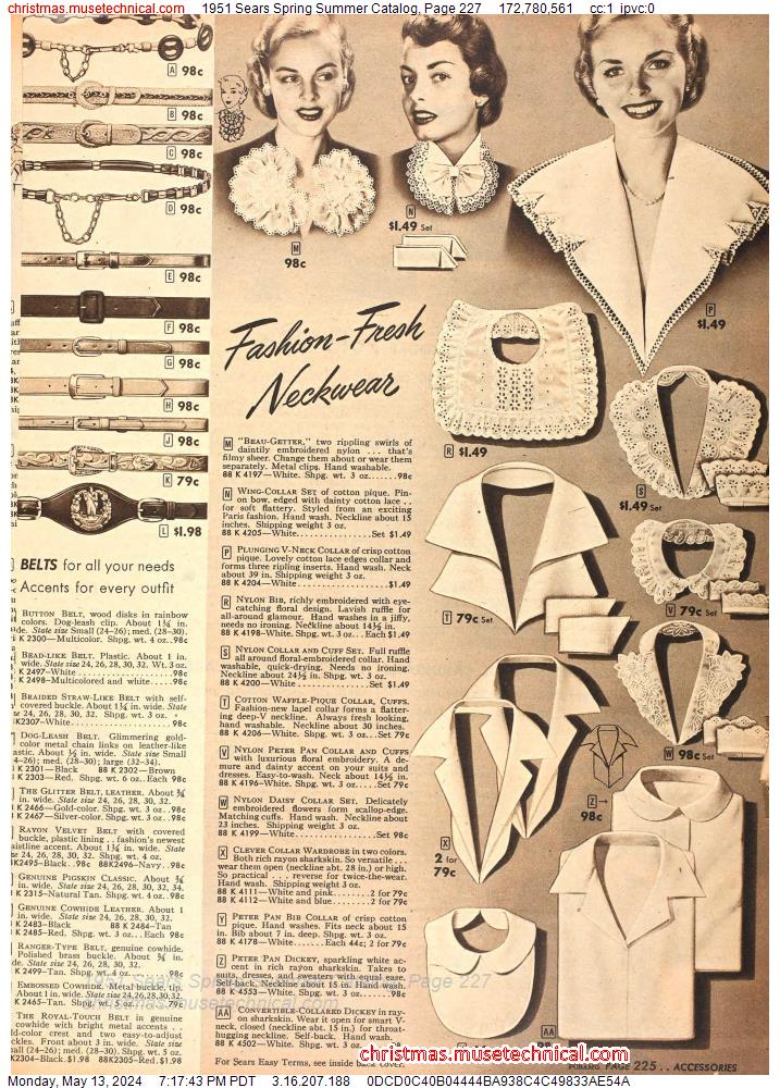 1951 Sears Spring Summer Catalog, Page 227