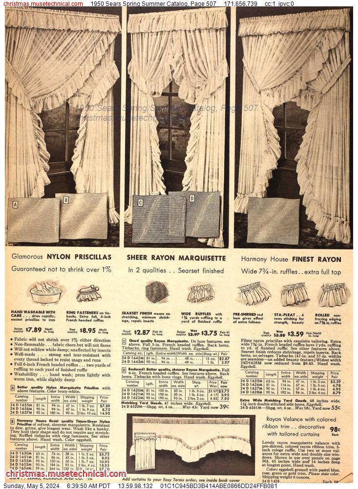 1950 Sears Spring Summer Catalog, Page 507