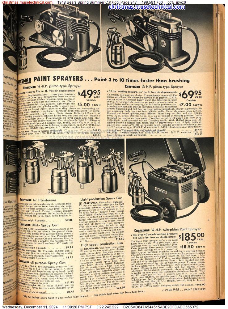 1948 Sears Spring Summer Catalog, Page 947