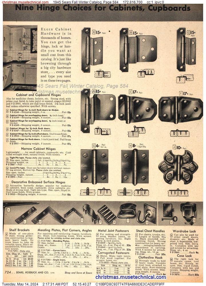 1945 Sears Fall Winter Catalog, Page 584