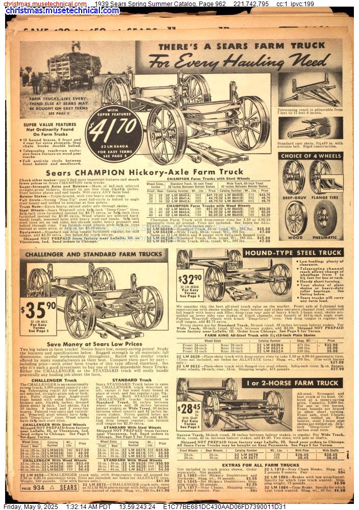1939 Sears Spring Summer Catalog, Page 962