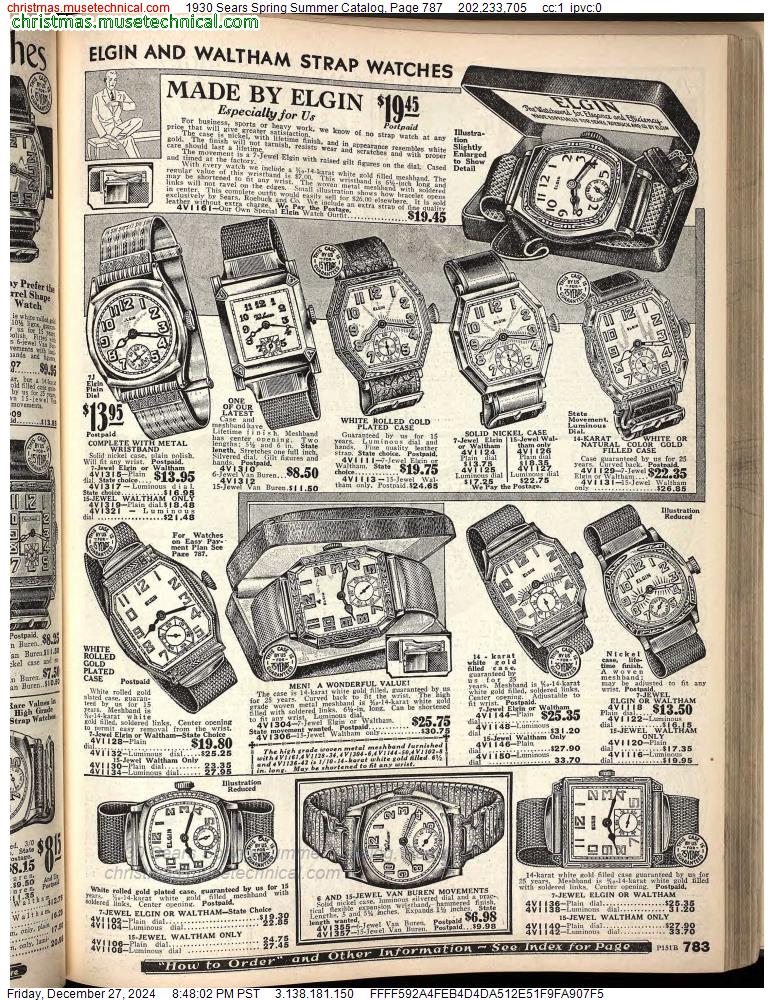 1930 Sears Spring Summer Catalog, Page 787