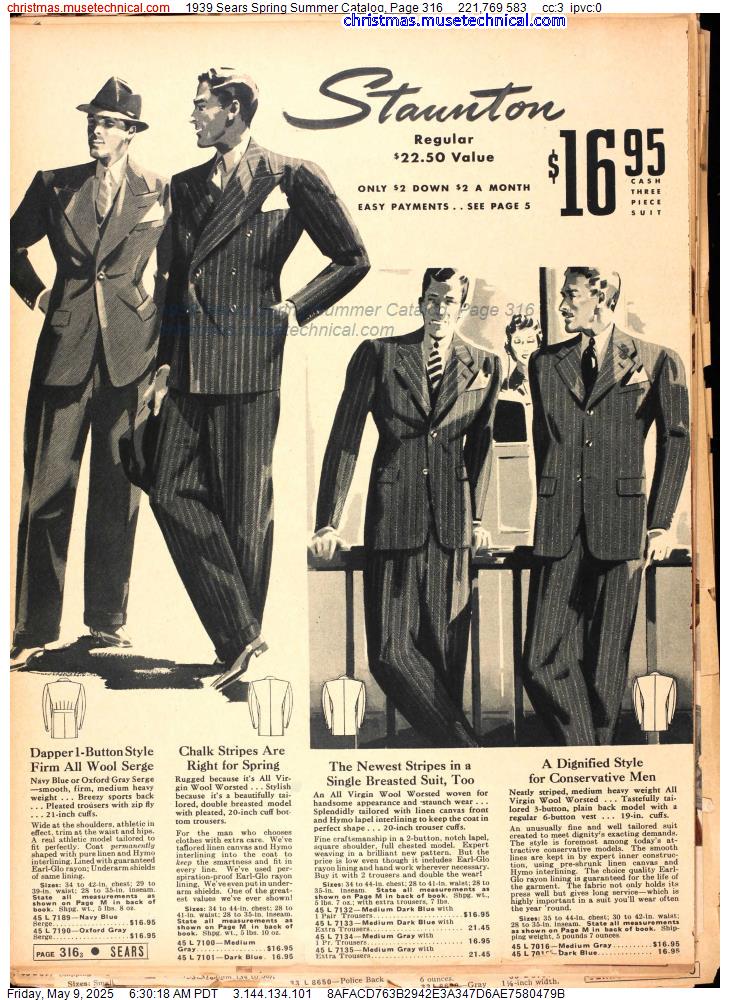 1939 Sears Spring Summer Catalog, Page 316