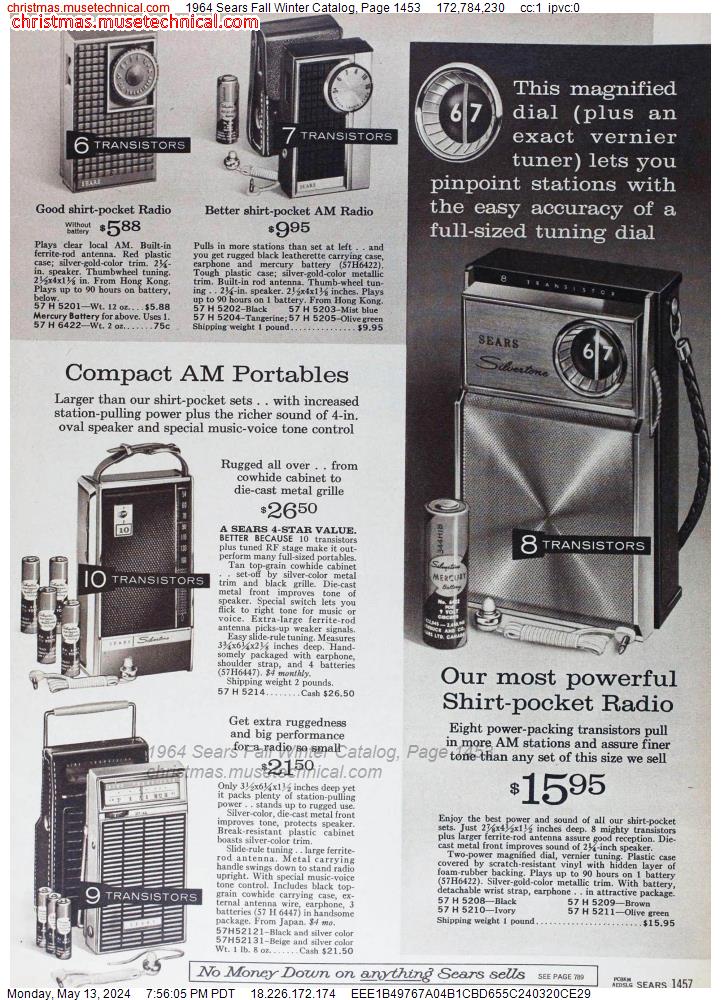 1964 Sears Fall Winter Catalog, Page 1453