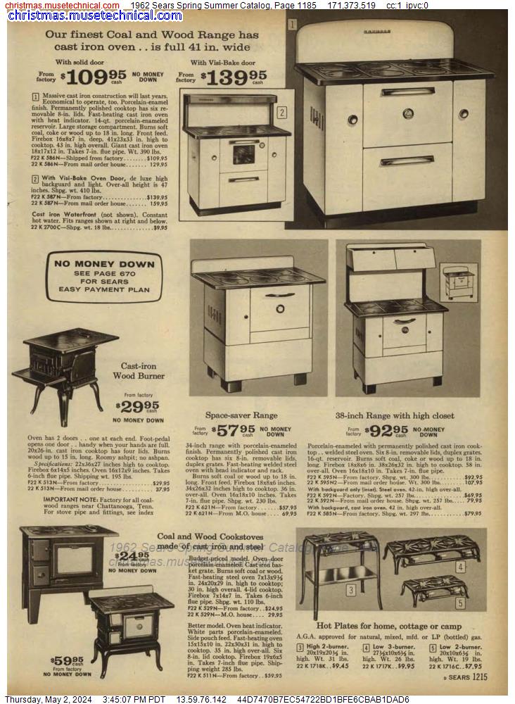 1962 Sears Spring Summer Catalog, Page 1185
