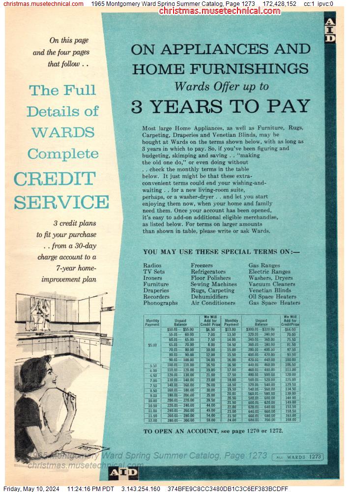 1965 Montgomery Ward Spring Summer Catalog, Page 1273