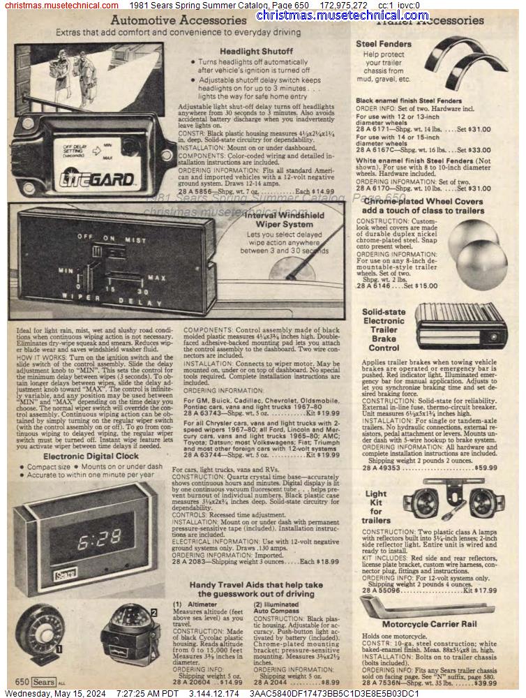 1981 Sears Spring Summer Catalog, Page 650