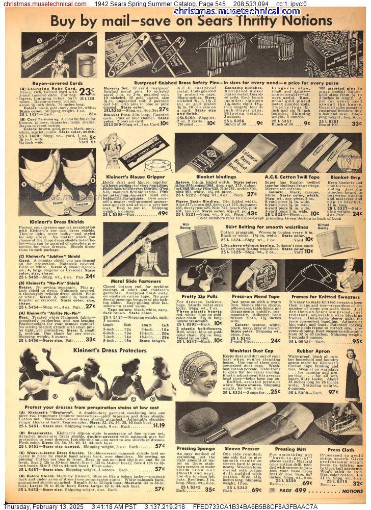 1942 Sears Spring Summer Catalog, Page 545