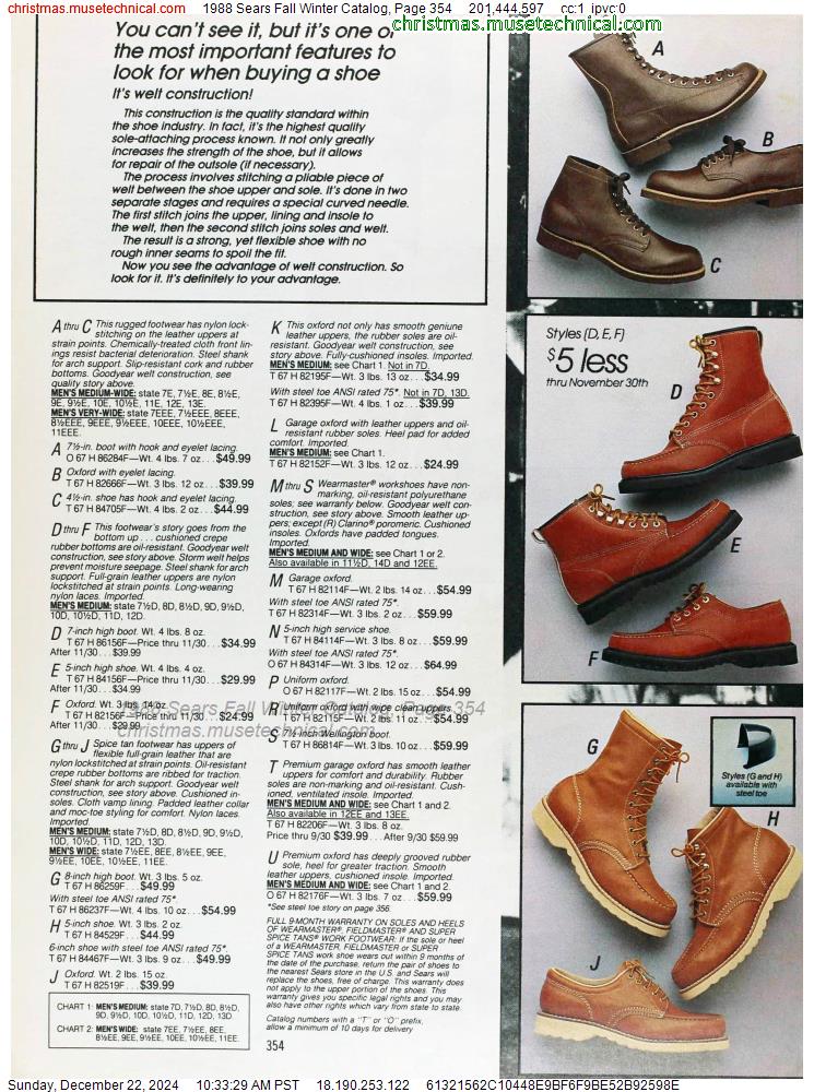 1988 Sears Fall Winter Catalog, Page 354