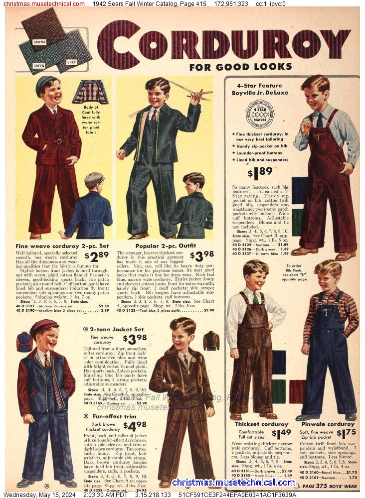 1942 Sears Fall Winter Catalog, Page 415