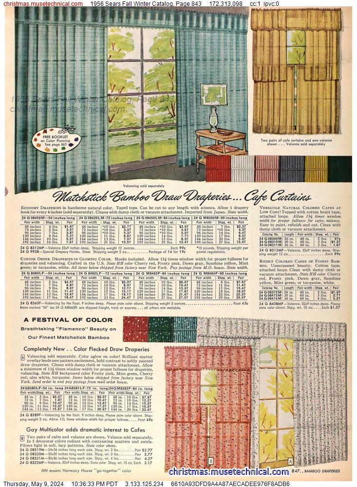 1956 Sears Fall Winter Catalog, Page 843