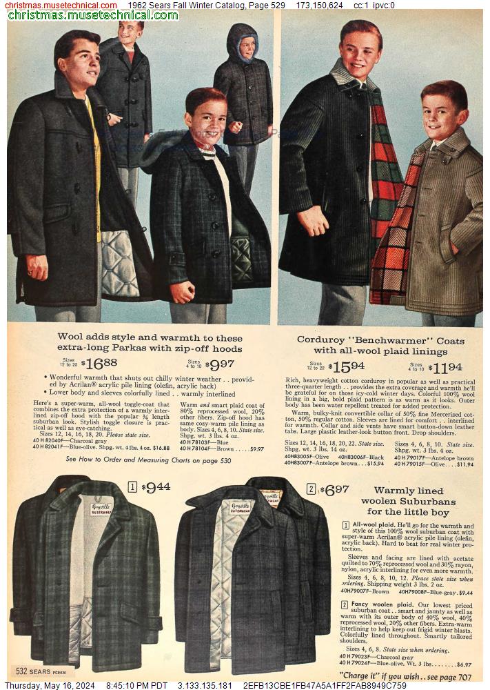 1962 Sears Fall Winter Catalog, Page 529