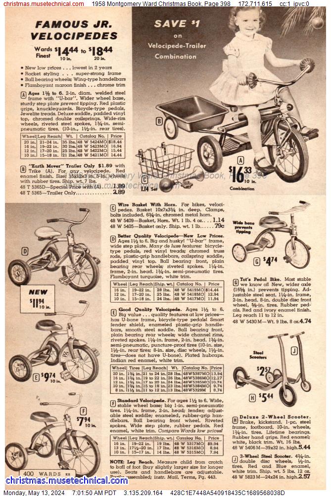 1958 Montgomery Ward Christmas Book, Page 398