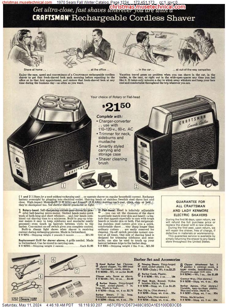 1970 Sears Fall Winter Catalog, Page 1234