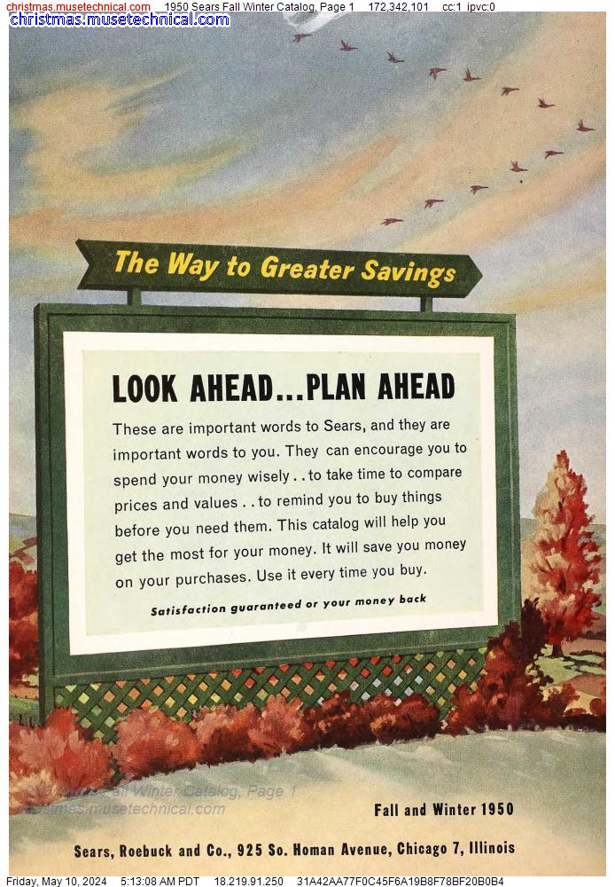 1950 Sears Fall Winter Catalog, Page 1