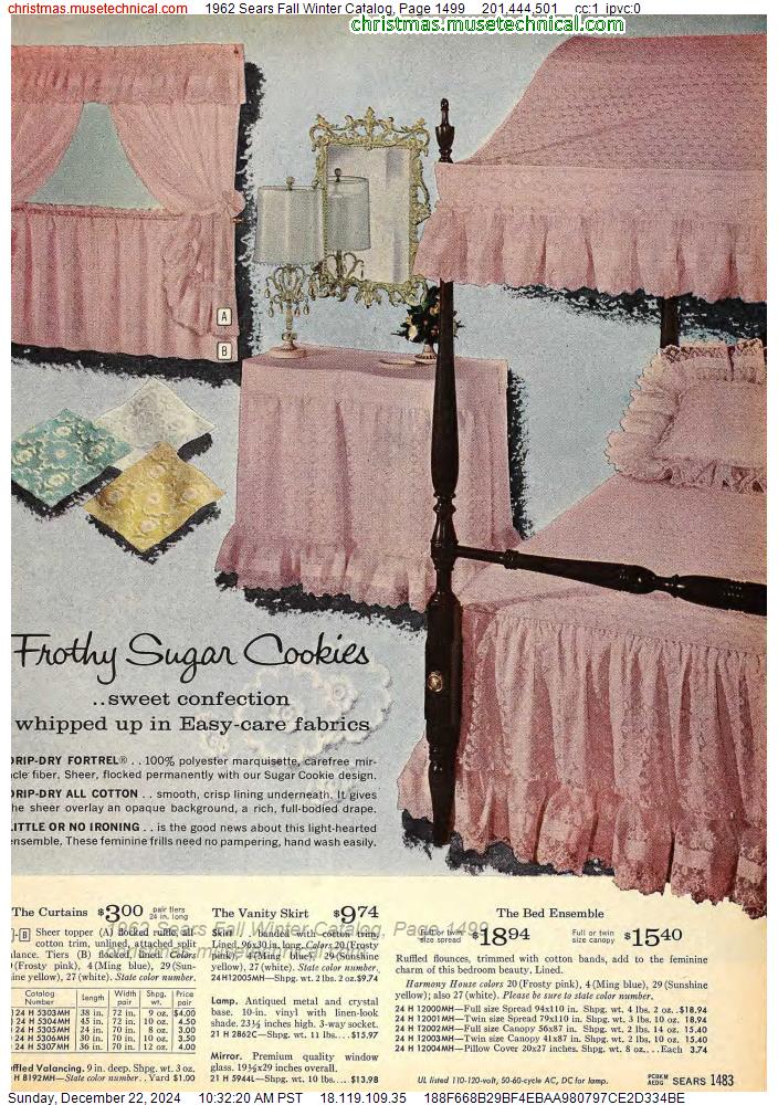 1962 Sears Fall Winter Catalog, Page 1499