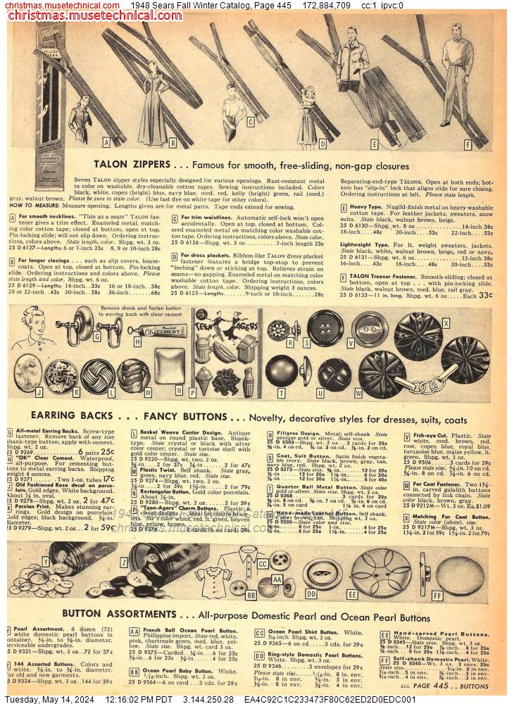 1948 Sears Fall Winter Catalog, Page 445