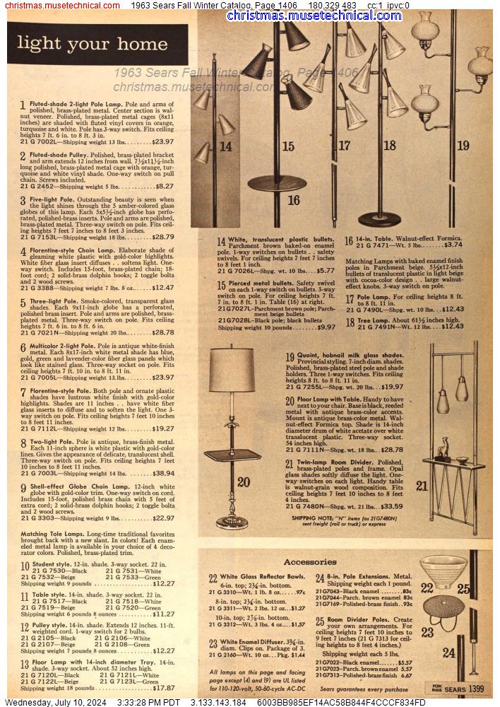 1963 Sears Fall Winter Catalog, Page 1406